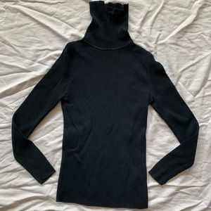 black cotton turtleneck